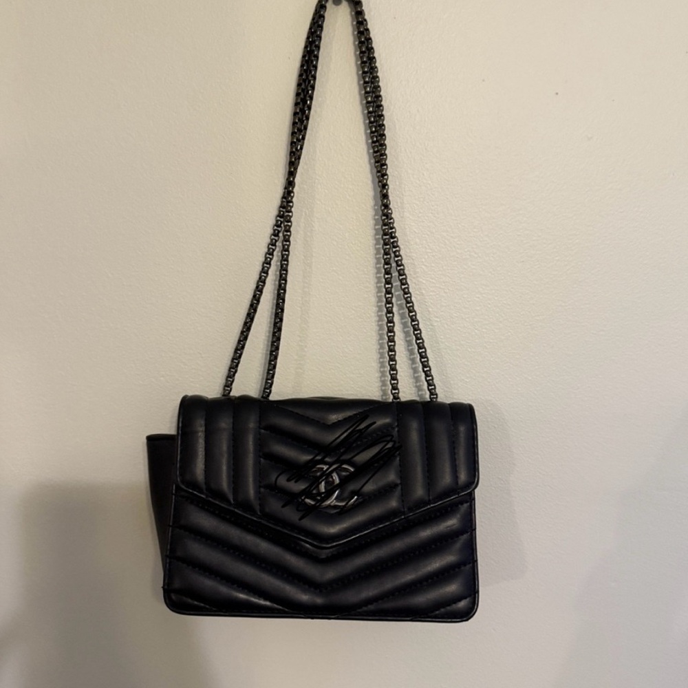Lux Black Quilted Crossbody Bag - Picture 2 of 2